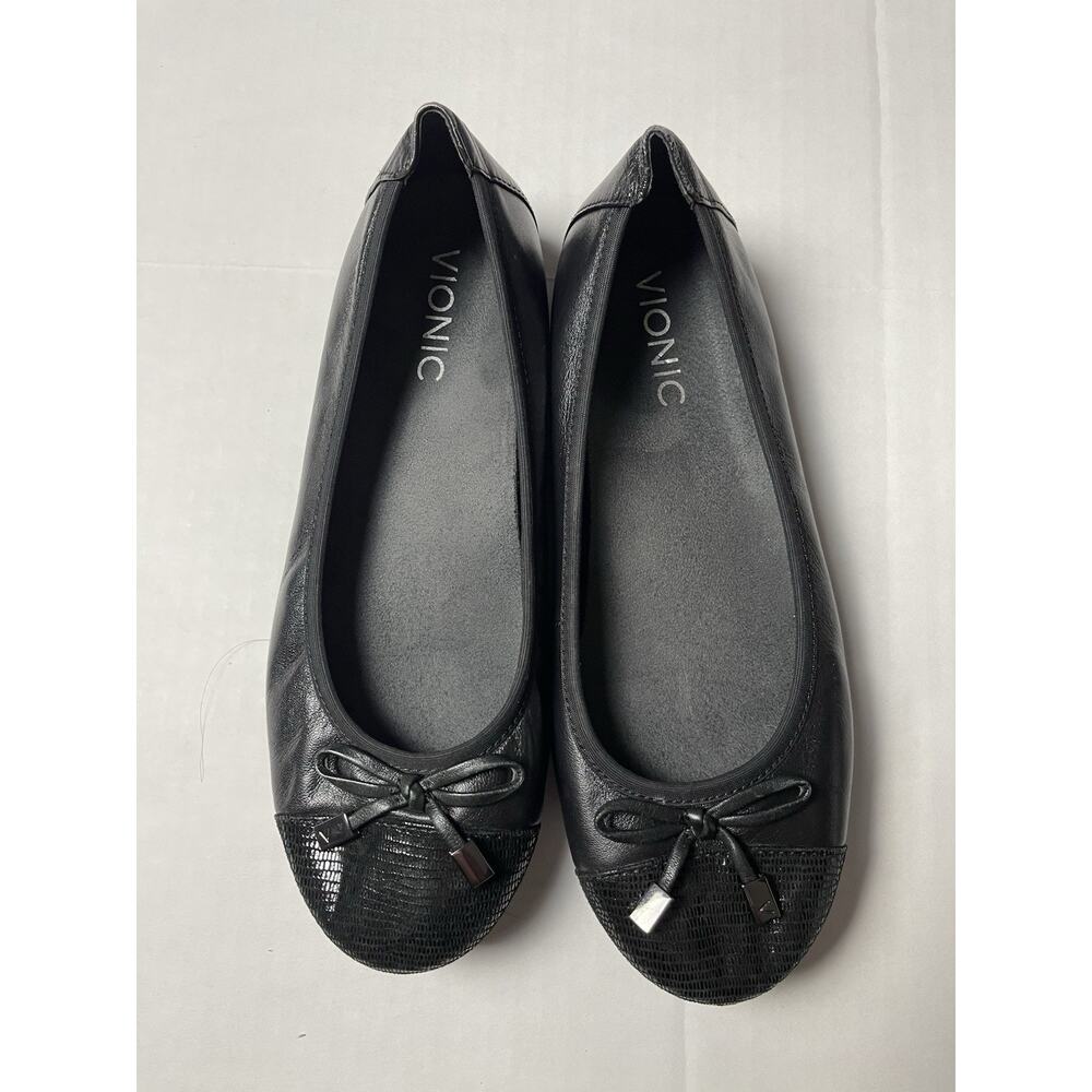 Vionic Minna Ballet Flat Black US Size 6 Retail $160.00